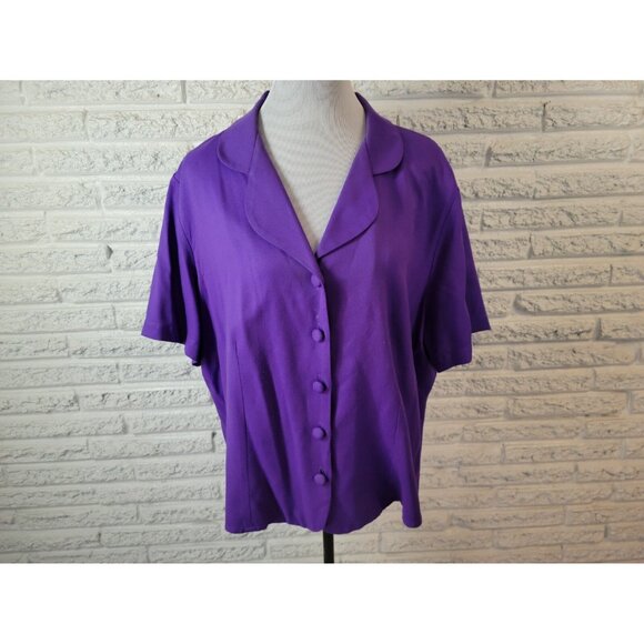 Radcliffe Sag Harbor Womens Jacket 2X Plus Blazer Cropped Purple PUR80E - Picture 1 of 7